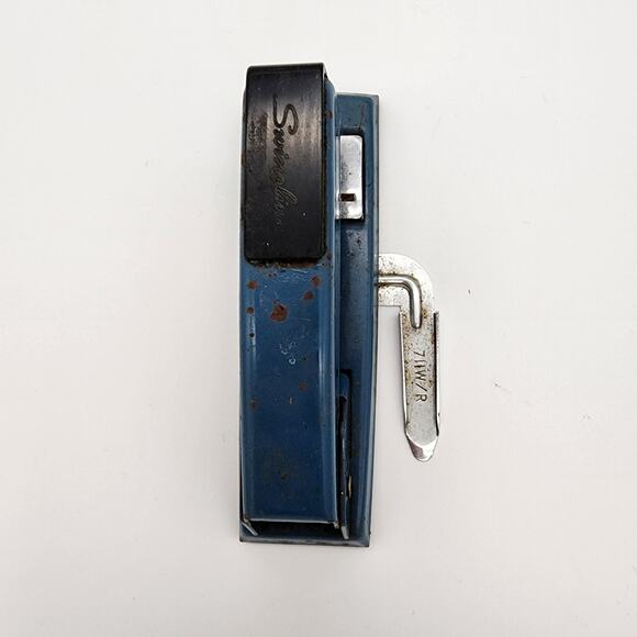 Vintage Swingline Stapler Cub 5" Blue Model Retro Office Decor MCM Made in USA - Picture 2 of 9